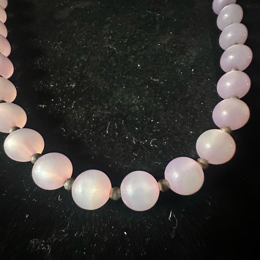 vintage moon glow Lavender Beaded Necklace